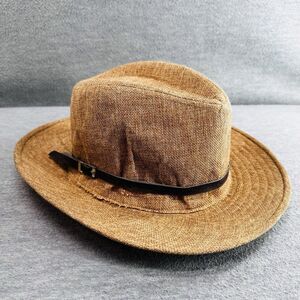 JACOBSON HAT - Tan with Band Straw Fedora OSFA Hat  H7